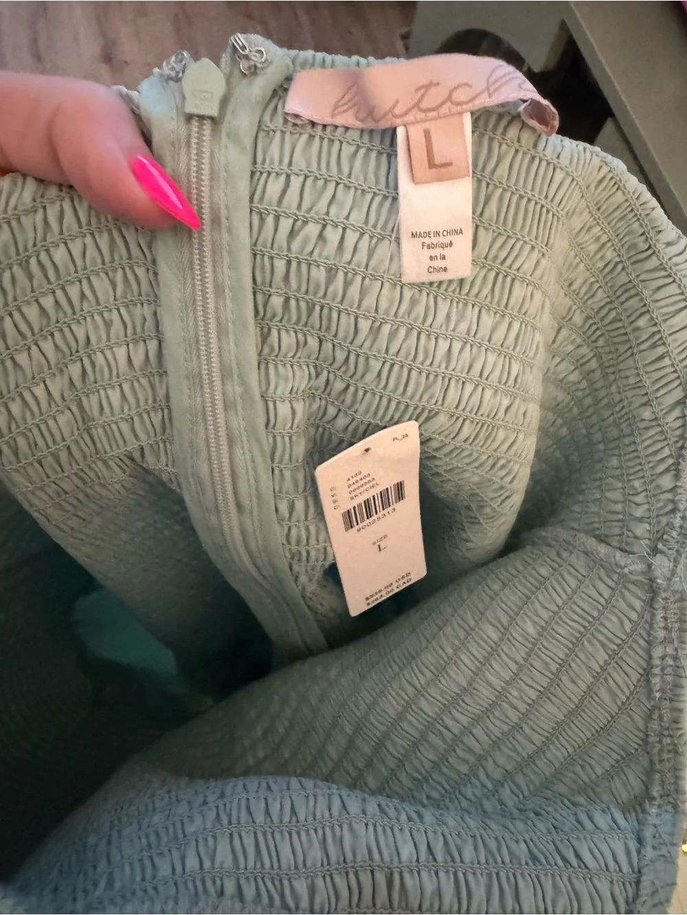 Hutch Mint Green Sleeveless Smocked Midi Dress - Picture 3 of 4